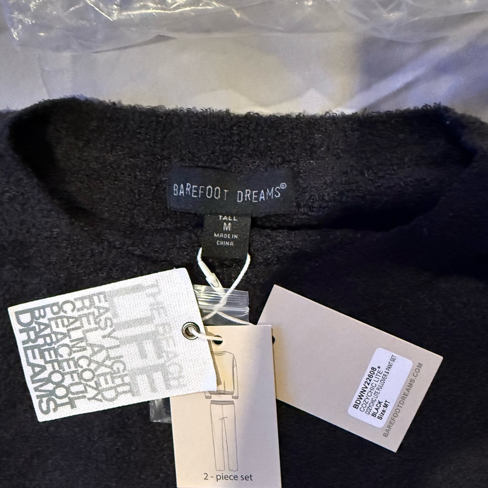 Barefoot Dreams CozyChic‎ Lounge Set Black Size M Tall